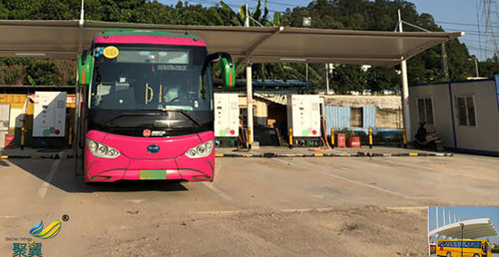 黑龍江膜結(jié)構(gòu)大巴車停車棚平面圖報價設計廠家